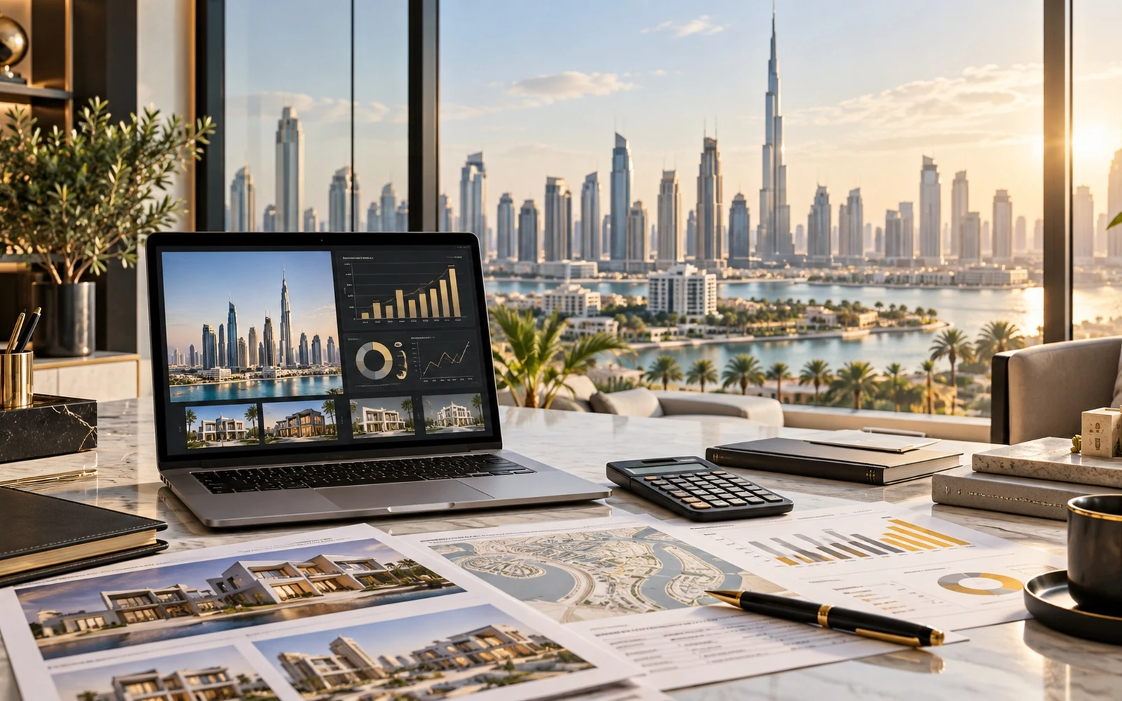 Dubai skyline and cross-border investment analysis