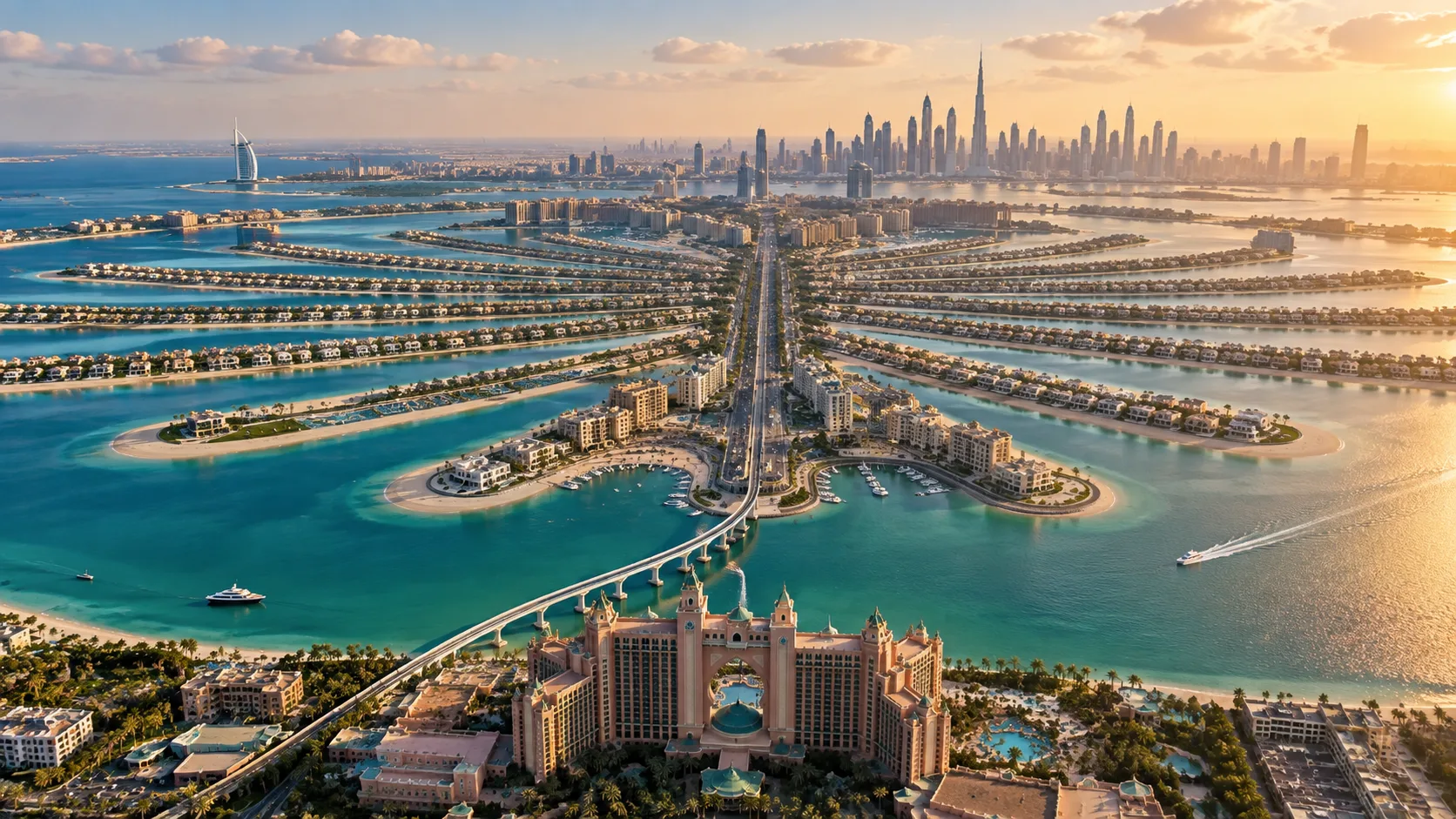 Dubai city skyline and business district